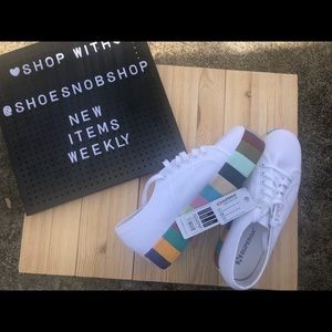 Superga White Multi Color NWT